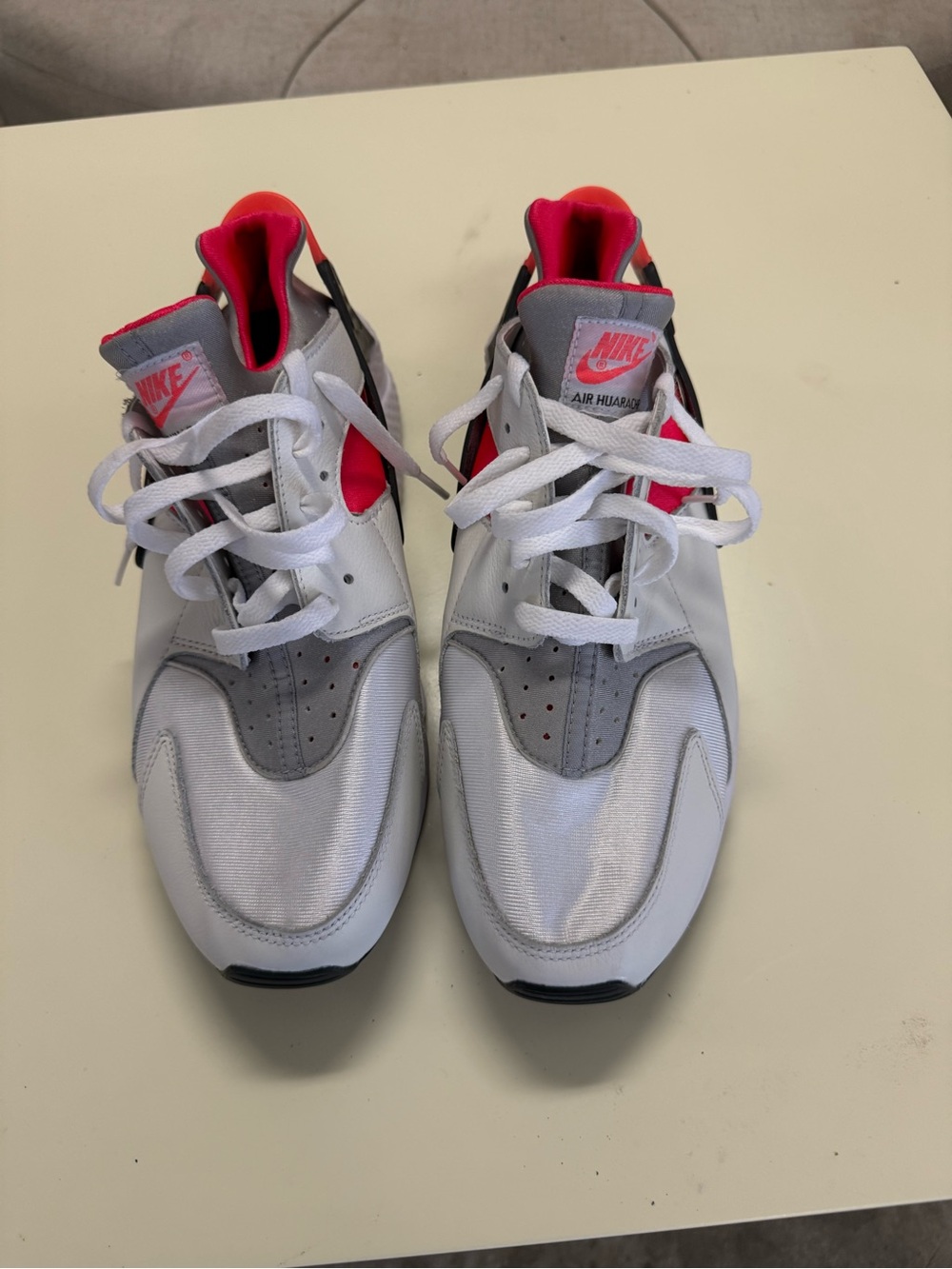 Nike Kids' Air Huarache Sneakers in White, Gray & Pink